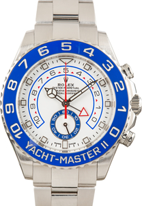 Pre-Owned Rolex Yacht-Master II Ref 116680 White Mercedes Hands