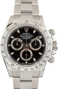 Pre-Owned Stainless Steel Rolex Daytona Ref 116520 Black Dial