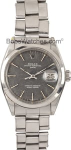 Vintage Men's Rolex Date 1500 Rivet Bracelet Black Dial