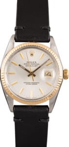 Pre Owned Rolex Two-Tone Datejust 16013 Leather Bracelet