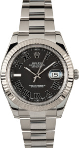 Datejust II Rolex 116334 Black Roman 100% Authentic