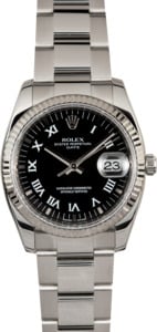 Used Rolex Date Reference 115234 with Black Dial