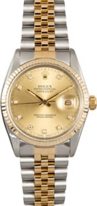 Rolex Datejust Stainless Steel and Gold 16013 Diamond