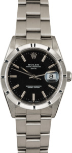 Rolex Date 15210 Black Dial Steel Watch