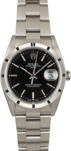 Used Rolex Date 15210 Black Dial Steel Watch