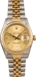Used Rolex Two-Tone Datejust 16013 Champagne Watch