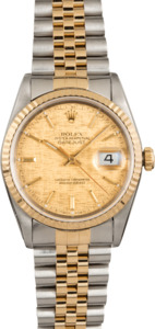 Pre Owned Rolex Two-Tone Datejust 16233 Linen Dial