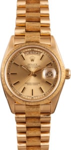 Pre-Owned Rolex President Day Date 18078 Bark Finish