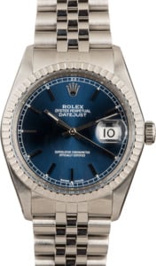 Rolex Datejust 16030 Blue Dial 100% Authentic