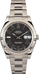 PreOwned Rolex Datejust II Ref 116334 Black Roman Dial