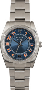 Used Rolex Air-King 114210 Blue Concentric Dial