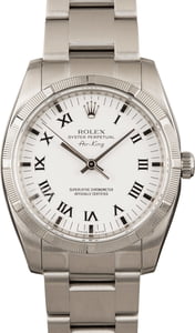 Rolex AirKing 114210 White Roman Dial