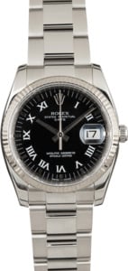 Rolex Date 115234 Black Roman Dial