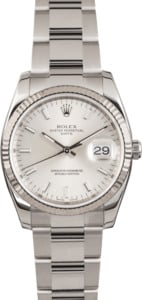 Rolex Date 115234 Silver Luminous Index Dial