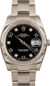 Pre-Owned Rolex Date 115234 Arabic Diamond Dial