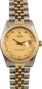 Used Rolex Two Tone Date 15053 Champagne Dial T