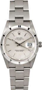 Rolex Date 15210 Silver Dial with Steel Oyster