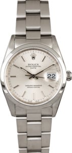 PreOwned Men's Rolex Date 15210 Silver Dial