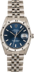 Pre Owned Rolex Date Stainless 15210 Blue Index Dial