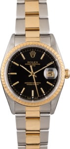 Used Rolex Date 15223 Black Dial Two Tone