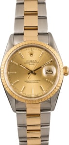 Pre-Owned Rolex Oyster Perpetual Date 15223 Two Tone
