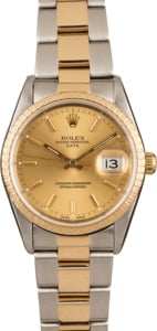 Used Rolex Oyster Perpetual Date 15223 Two Tone T