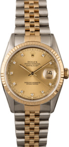 Rolex DateJust Diamond Dial 16233 Pre-Owned