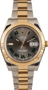 Pre Owned Rolex DateJust II Ref 116333 Green Roman Markers
