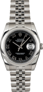 Rolex Datejust 116200 Black Dial Steel Jubilee