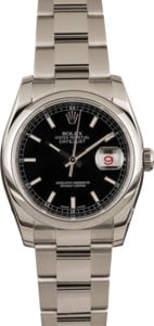 Pre-Owned Rolex Datejust 116200 Black Dial
