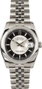 Rolex Datejust 116200 Silver and Black Tuxedo Dial