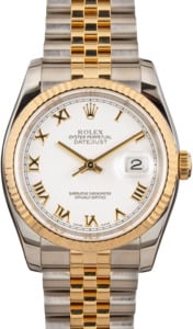 Rolex Datejust 116233 White Dial Two Tone Jubilee