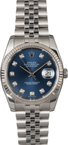 Rolex Datejust 116234 Blue Diamond Dial Steel Jubilee
