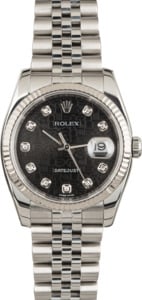 PreOwned Rolex Datejust 116234 Black Jubilee Diamond Dial
