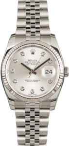 Rolex Datejust 116234 Silver Dial Diamond Index