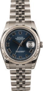 Used Rolex Datejust 116234 Blue Roman Dial