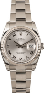 Pre Owned Rolex Datejust 116234 Roman Rhodium Dial