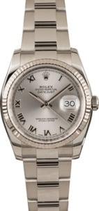 Pre-Owned Rolex Men's Datejust 116234 Rhodium Roman Dial