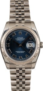 Used Rolex Datejust 116234 Blue Dial Steel Jubilee