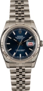 Pre-Owned Rolex Datejust 116234 Blue Dial Steel Watch
