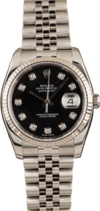 Pre-Owned Rolex Datejust 116234 Black Diamond Dial
