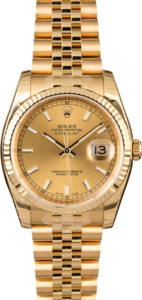 Unworn Rolex Datejust 116238 Yellow Gold Jubilee