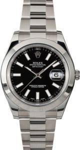 Pre Owned Rolex Datejust 116300 Black Index Dial