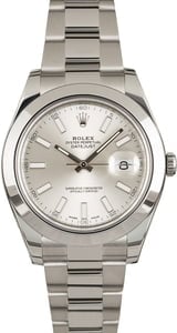 PreOwned Rolex Datejust II Ref 116300 Silver Index Dial