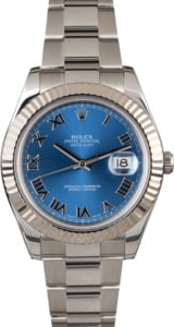 Certified Rolex Datejust 116334 Blue Roman