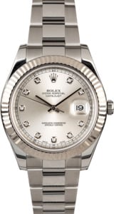 PreOwned Rolex Datejust 116334 Silver Diamond Dial