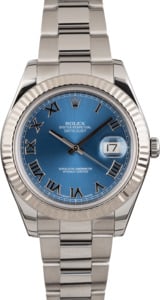 Pre Owned Rolex Datejust 116334 Blue Roman Dial