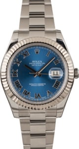 Used Rolex Datejust 116334 Blue Roman