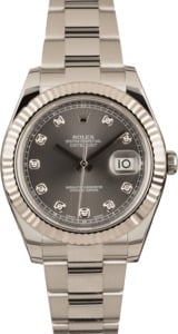 Pre-owned Rolex Datejust 116334 Diamond Slate Dial