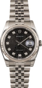 PreOwned Rolex Datejust 116234 Black Jubilee Diamond